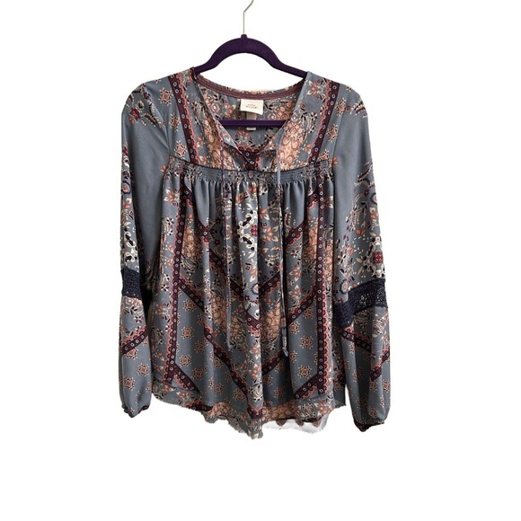 2/$30 Knox Rose Women’s Boho Peasant Long Sleeve Top Size Small - Picture 1 of 5